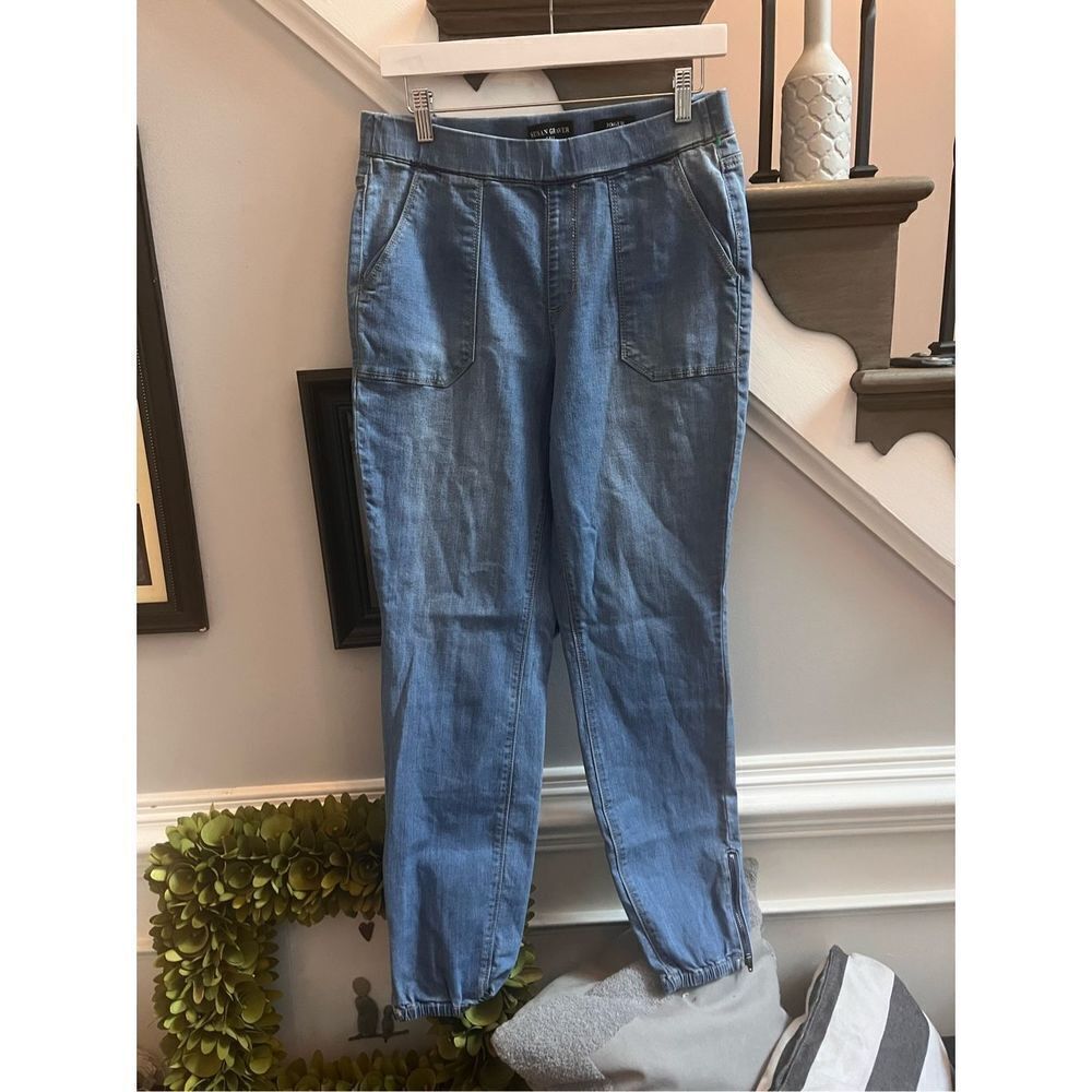 Susan Graver Denim Pull On Jogger Jeans sz 10 EUC